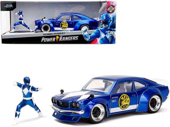 1:24 Blue Power Rangers w/1974 Mazda RX-3 -- JADA