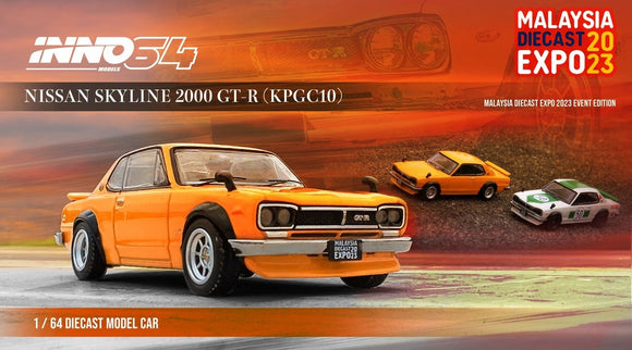 1:64 Nissan Skyline 2000 GT-R (KPGC10) -- Orange -- INNO64 Malaysia Diecast Expo
