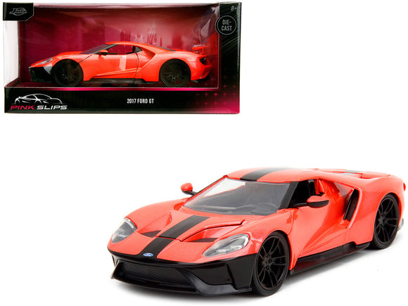 1:24 2017 Ford GT -- Light Red Metallic w/ Black Stripe -- JADA: Pink Slips