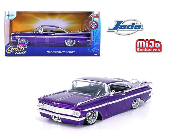 1:24 1959 Chevrolet Impala SS Lowrider w/ DUB Wheels -- Purple -- JADA
