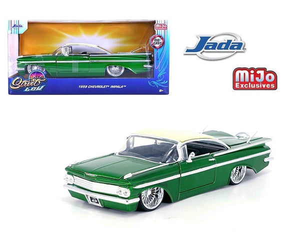 1:24 1959 Chevrolet Impala SS Lowrider w/ DUB Wheels - Green -- JADA: Street Low