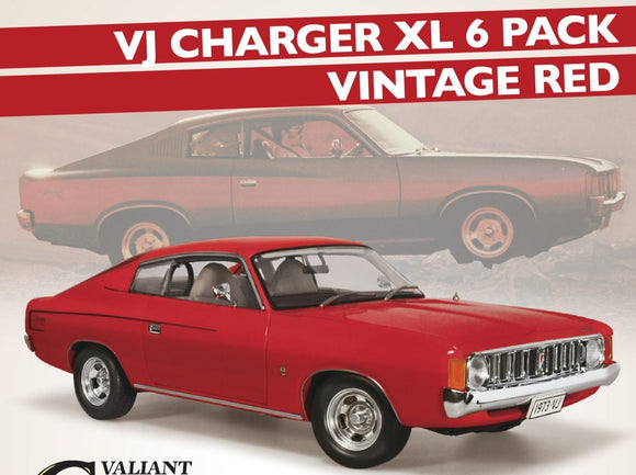 (Pre-Order) 1:18 Chrysler Valiant VJ Charger XL 6 Pack -- Vintage Red -- Classic Carlectables
