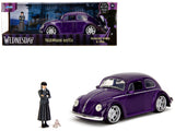 1:24 Wednesday Addams & Thing w/VW Beetle Purple Metallic -- JADA