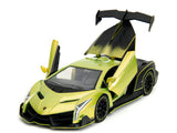 1:24 Lamborghini Veneno -- Lime Green Metallic / Matt Black -- JADA: Pink Slips