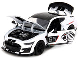 1:24 2020 Ford Mustang Shelby GT500 -- #65 White w/ Black Top -- JADA