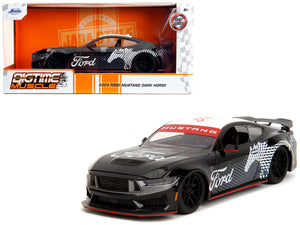 1:24 2024 Ford Mustang Dark Horse -- Black / White w/Horse Graphics -- JADA