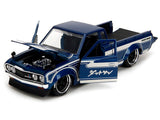 1:24 1972 Datsun 620 Pickup Truck -- Blue Metallic & Cream -- JADA: JDM Tuners