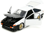 1:24 1986 Toyota Trueno (AE86) -- White w/ Black Hood -- JADA: JDM Tuners