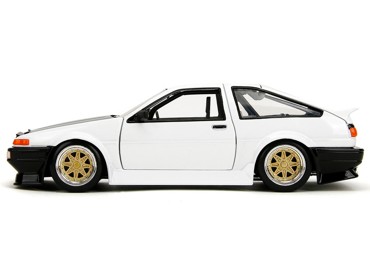 1:24 1986 Toyota Trueno (AE86) -- White w/ Black Hood -- JADA: JDM Tun