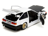 1:24 1986 Toyota Trueno (AE86) -- White w/ Black Hood -- JADA: JDM Tuners