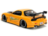 1:24 1993 Mazda RX-7 -- "HKS Power" Yellow w/ Carbon Hood -- JADA: JDM Tuners