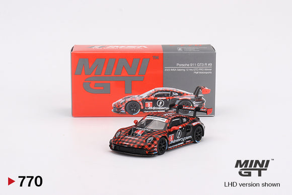 1:64 2023 12 Hours Sebring Winner - #9 Porsche 911 GT3 (992) -- Mini GT MGT00770