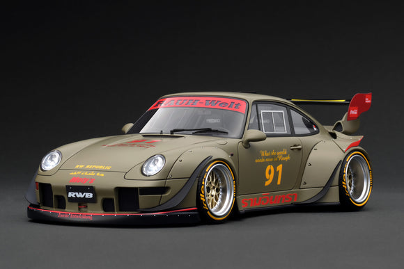 1:18 RWB 993 (Porsche 911) -- #91 Khaki -- Ignition Model IG3626