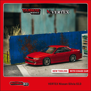 (Pre-Order) 1:64 Nissan S13 Silvia VERTEX -- Red -- Tarmac Works