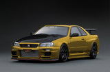 (Pre-Order) 1:18 Nissan Skyline R34 GT-R TOP SECRET -- Gold -- Ignition Model IG3640