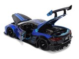 1:24 Chevrolet Corvette C8 Liberty Walk -- Candy Blue / Black -- JADA: Hyperspec