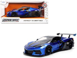 1:24 Chevrolet Corvette C8 Liberty Walk -- Candy Blue / Black -- JADA: Hyperspec