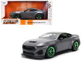 1:24 2024 Ford Mustang RTR -- Grey/Green -- JADA: Big Time Muscle