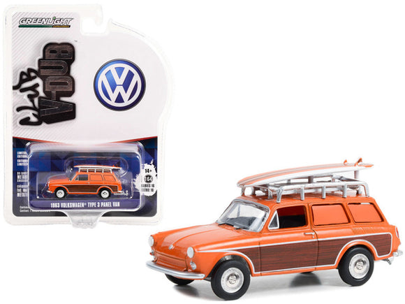 1:64 1963 Volkswagen Type 3 Panel Van -- Orange --  Greenlight