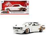 1:24 1971 Nissan Skyline 2000 GT-R -- White/Gold -- JADA: JDM Tuners