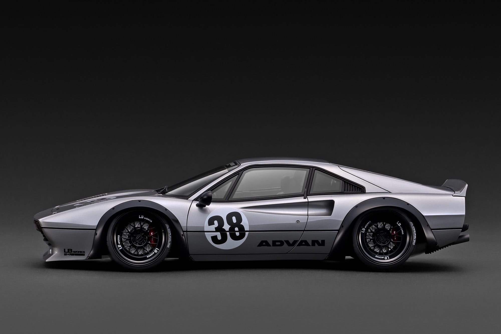 Pre-Order) 1:18 Ferrari 308 by Liberty Walk -- #38 Silver -- Ignition