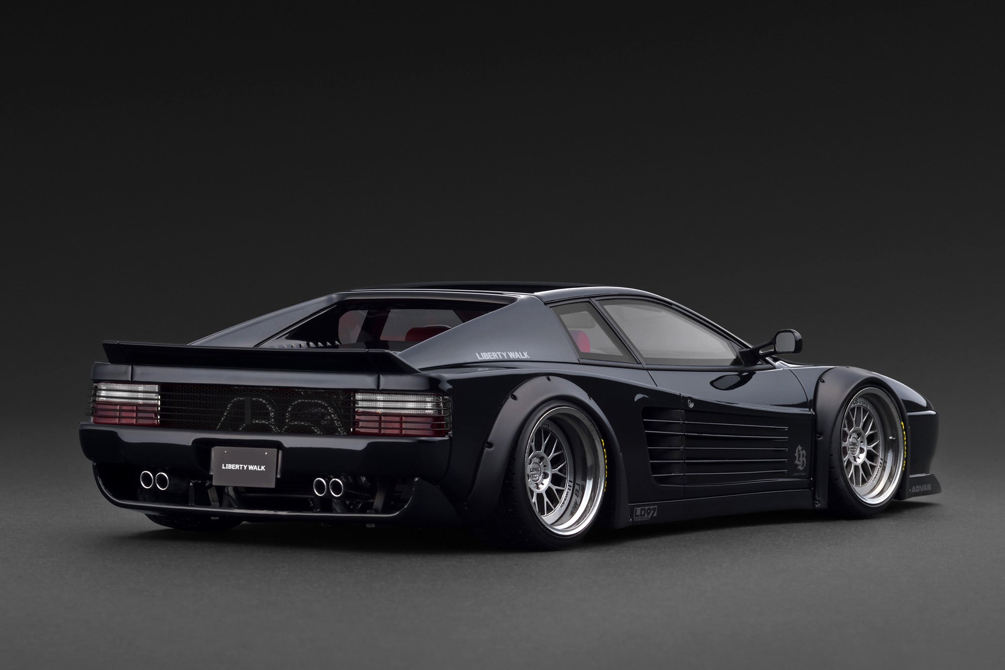 Pre-Order) 1:18 Ferrari 512 by Liberty Walk -- Black -- Ignition Mode