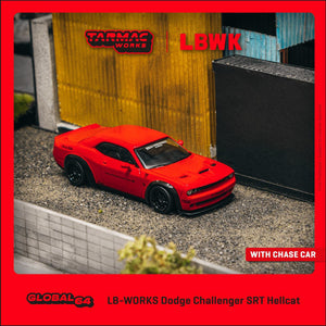 (Pre-Order) 1:64 Dodge Challenger SRT Hellcat LB-Works -- Red -- Tarmac Works