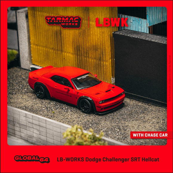 (Pre-Order) 1:64 Dodge Challenger SRT Hellcat LB-Works -- Red -- Tarmac Works