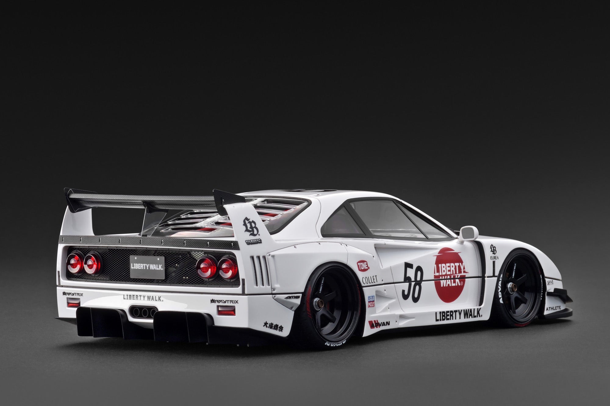 イグニッションモデル1/18　フェラーリF40 リバティウォーク(ホワイト) 1:18 Ferrari F40 by Liberty Walk -- #58 White -- Ignition Model IG3788