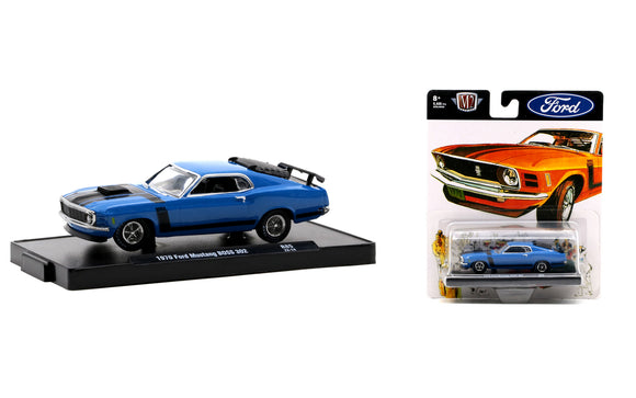 1:64 1970 Ford Mustang BOSS 302 -- Blue -- M2 Machines