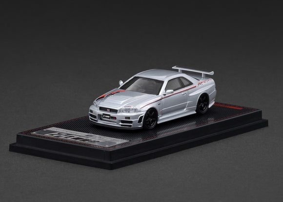 1:64 Nissan Skyline R34 GT-R Z-Tune -- Silver -- Ignition Model IG3840