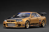 1:18 Nissan Skyline R34 GT-R TOP SECRET -- Gold -- Ignition Model IG3847