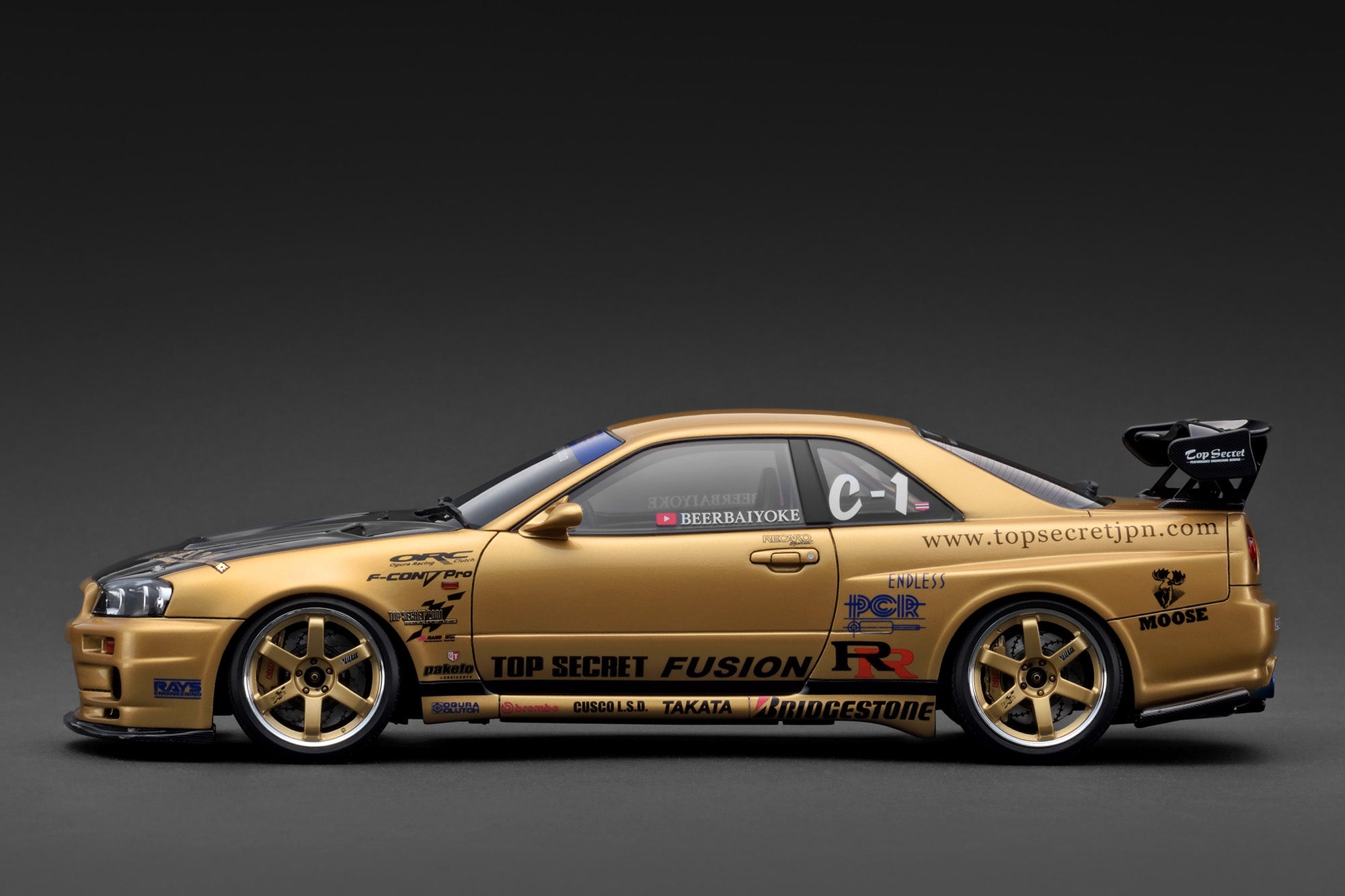 ignition model スカイライン GT-R (R34) ゴールド Ignition Model 1/64 Nismo R34 GTR Z-tune Gold 1875 – Tokyo