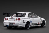 1:18 Nissan Skyline R34 GT-R TOP SECRET -- White -- Ignition Model IG3849