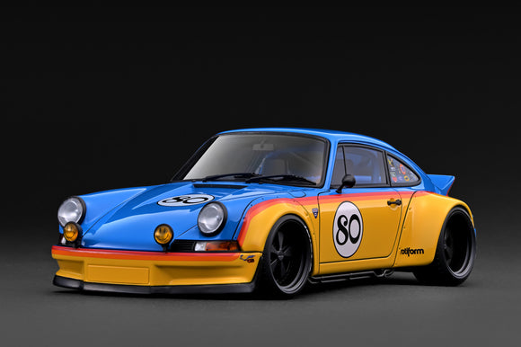 Pre-Order) 1:18 RWB Backdate -- #80 Yellow / Blue -- Ignition Model I