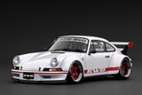 (Pre-Order) 1:18 RWB Backdate (Porsche 911) -- White w/Red Stripe -- Ignition Model IG3880