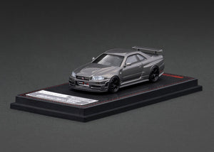 1:64 Nissan Skyline R34 GT-R NISMO Omori CRS -- Gun Metallic -- Igniti