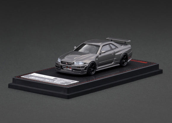 1:64 Nissan Skyline R34 GT-R NISMO Omori CRS -- Gun Metallic -- Ignition IG3881