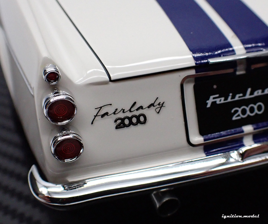 1:18 Datsun Fairlady 2000 (SR311) -- White/Blue -- Ignition Model IG27