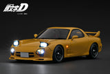 (Pre-Order) 1:18 Initial D w/LED Lights -- Mazda RX-7 (FD3S) Yellow -- Ignition Model IG3940