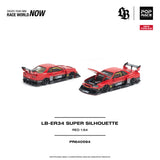 (Pre-Order) 1:64 Nissan LB-ER34 Super Silhouette Skyline -- #5 Red/Black -- Pop Race