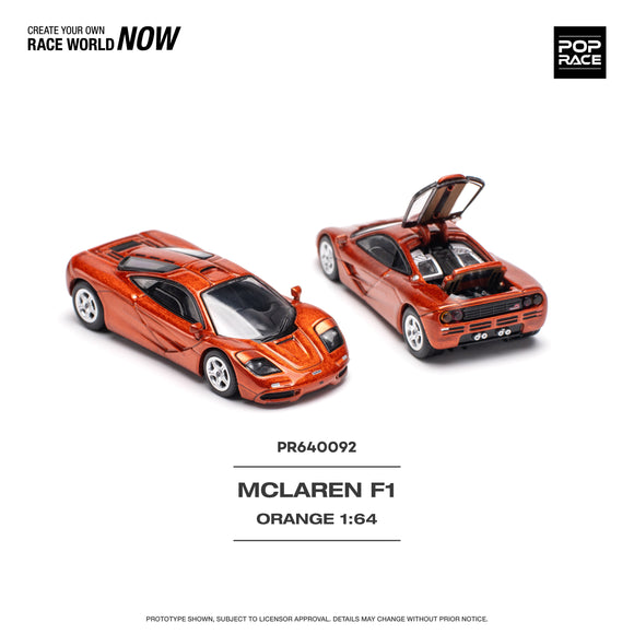1:64 McLaren F1 -- Orange -- Pop Race