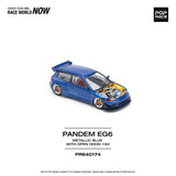 1:64 Honda Civic EG6 Pandem -- Metallic Blue w/Open Bonnet -- Pop Race