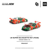 (Pre-Order) 1:64 Mazda RX7 (FD3S) LB-Super Silhouette -- #55 Orange/Green 787B Tribute -- Pop Race