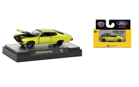 1:64 1970 Ford Torino Cobra -- Yellow/Black -- M2 Machines Detroit Muscle
