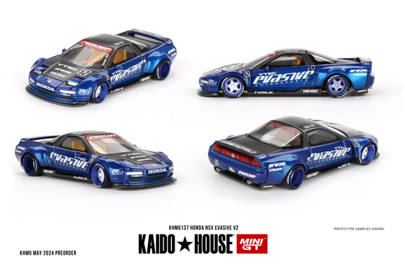 1:64 Honda NSX Evasive V2 Blue -- KaidoHouse x Mini GT KHMG137