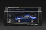 (Pre-Order) 1:64 Nissan Skyline (R34) GTR Mine's -- Blue Metallic -- Ignition Model IG4094