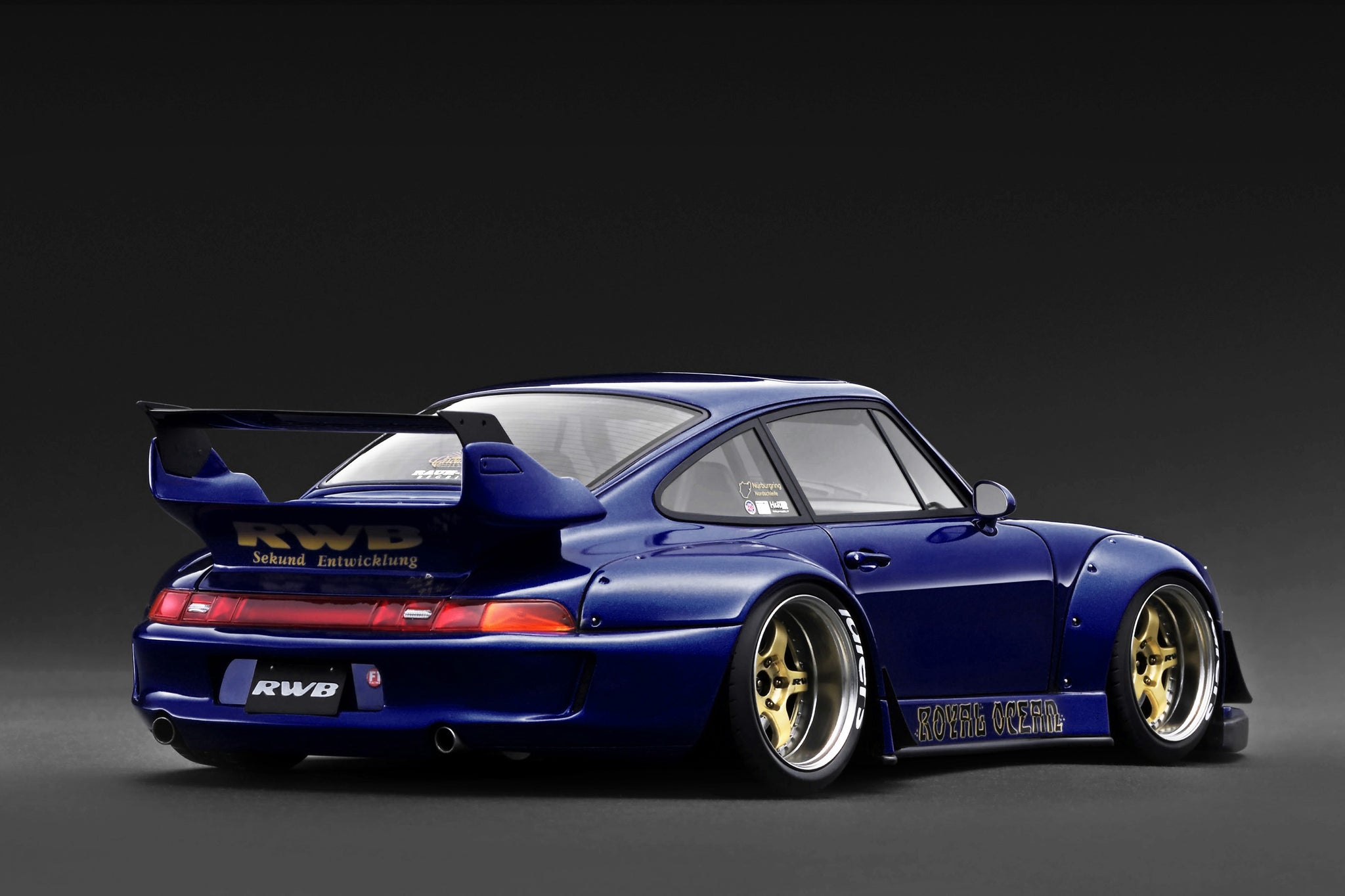 Pre-Order) 1:18 RWB 993 (Porsche 911) -- Blue Metallic -- Ignition Mo