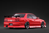 (Pre-Order) 1:18 Nissan R34 Skyline Sedan URAS -- Red Metallic -- Ignition Model IG4198