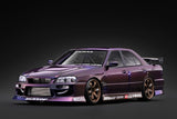 (Pre-Order) 1:18 Nissan R34 Skyline Sedan URAS -- Purple Metallic -- Ignition Model IG4200
